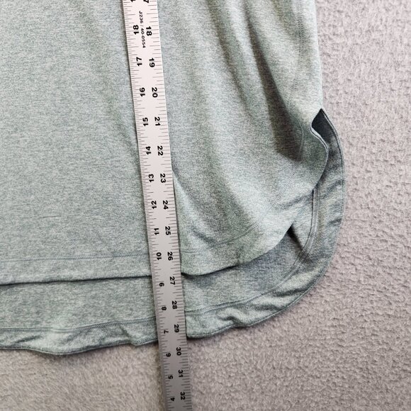 Athleta Top Womens 1X Blue Heathered Uptempo Thumbholes Hi Low Slit Sides - Picture 8 of 11